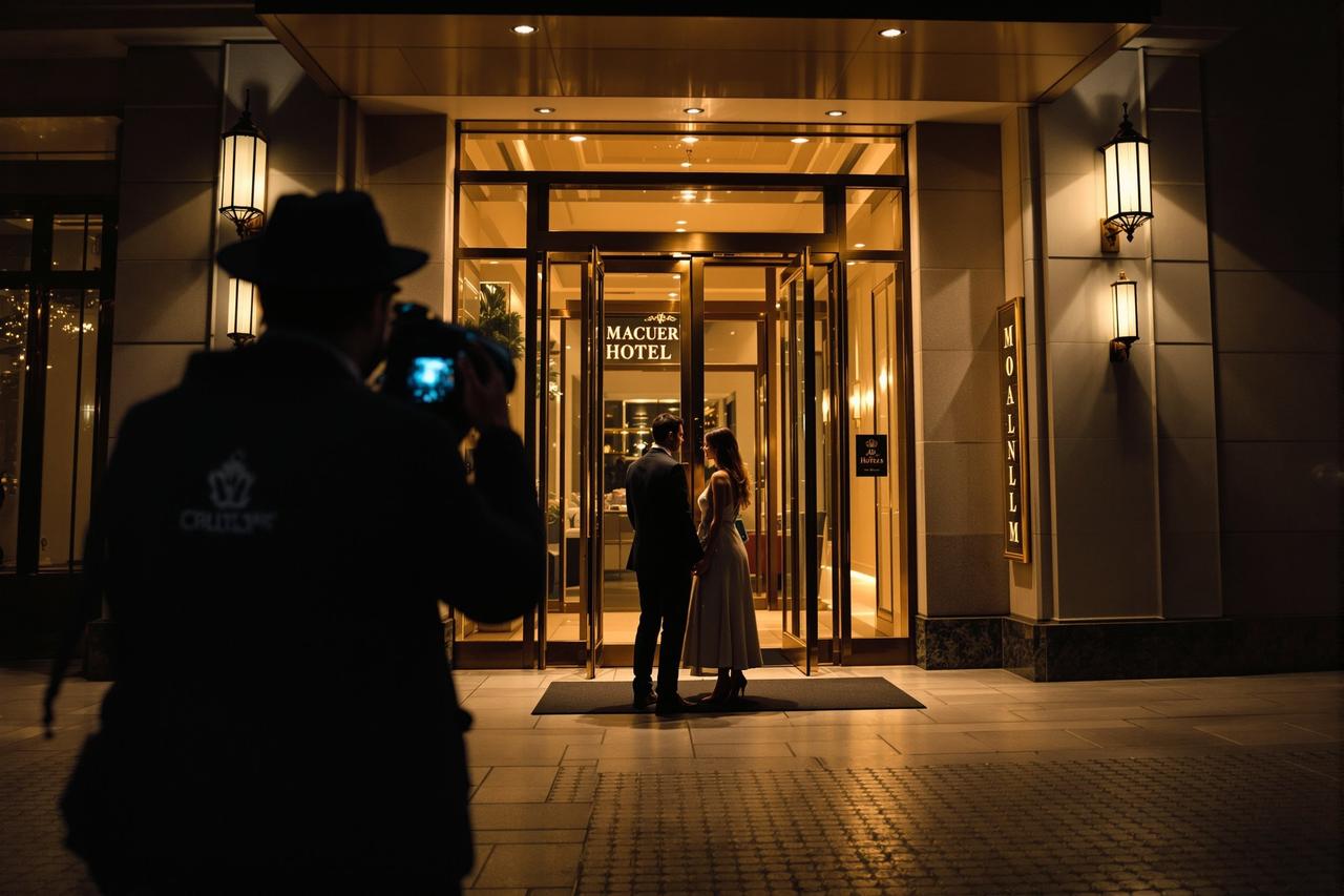 某顶流男星深夜被拍到与神秘女子出入酒店,引发全网热议